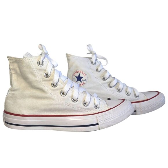 Converse All Star  High-Top Sneakers Unisex 4-6 White Canvas Vintage Style - Picture 3 of 9